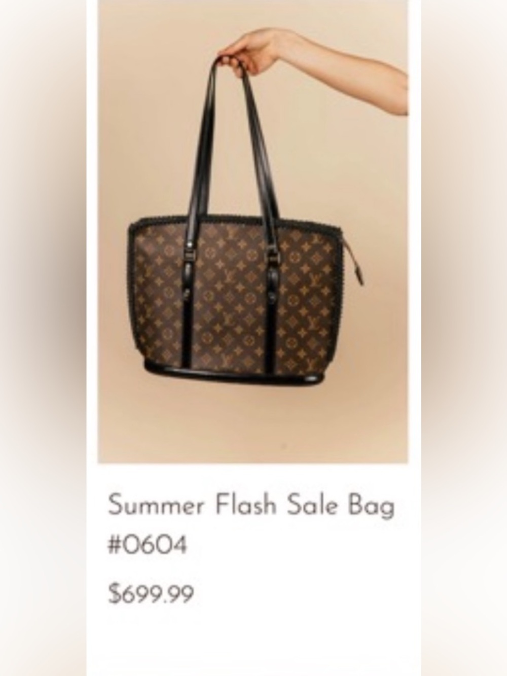 Louis Vuitton Monogram Canvas Brown and Black Tote with Braided Edge - Picture 8 of 8